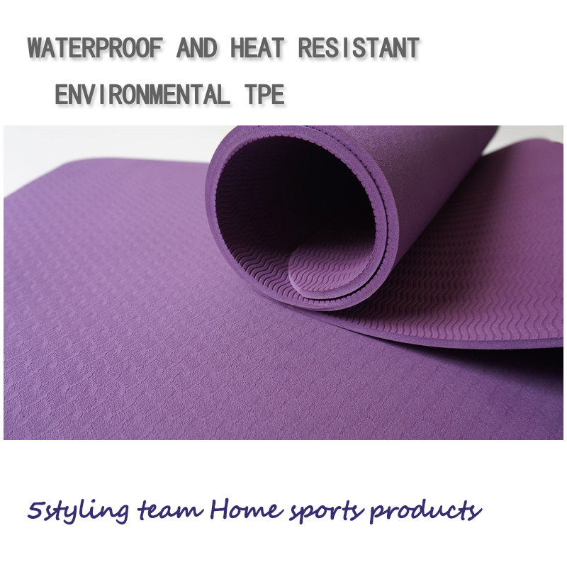 6mm menší defekt druhé třídy monochromatický TPE jóga rohož ochrana životního prostředí bez chuti protiskluzová sportovní fitness mat barva výběr