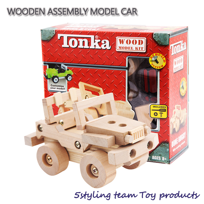 Pravá dřevěná montáž a demontáž modelových nákladních vozů pro děti DIY ruce na vzdělávací hračky velkoobchodně smíšené