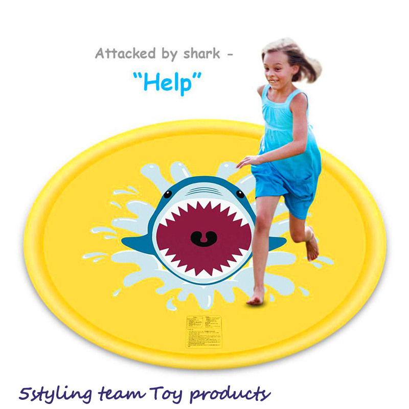 Vodní sprej podložka venkovní trávník hry děti hrát s vodou hračky Dolphin voda sprej podložka surfování duhové vody skluzavka