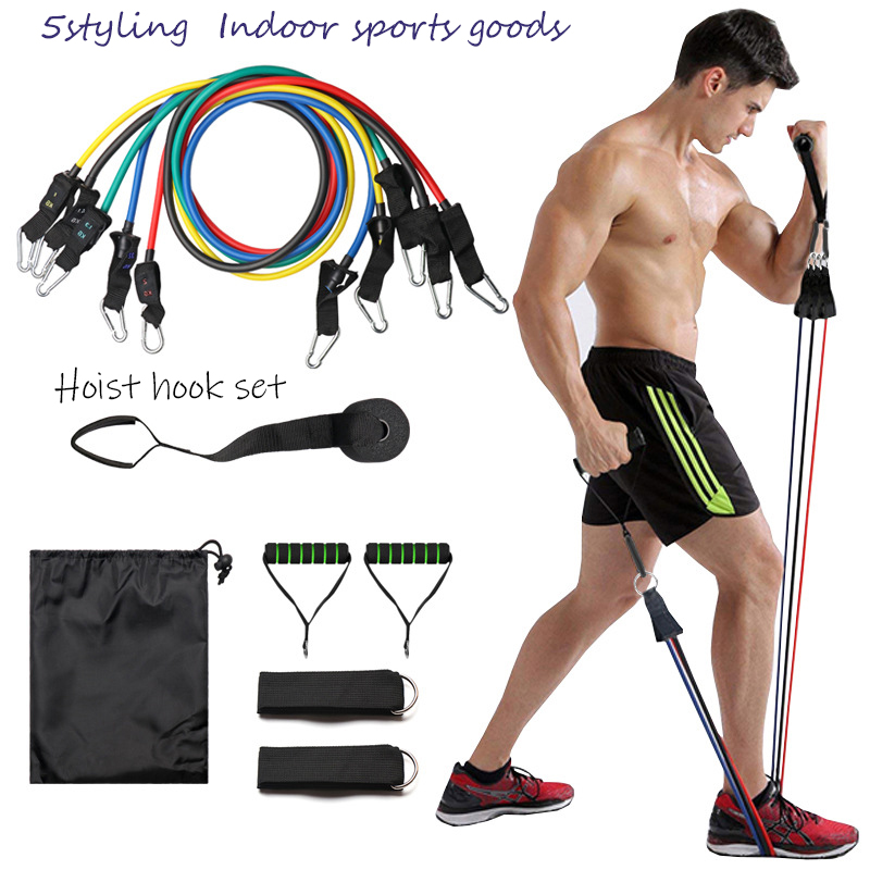 Vytáhněte lano fitness jóga popruhy 11 kus rezistence band set
